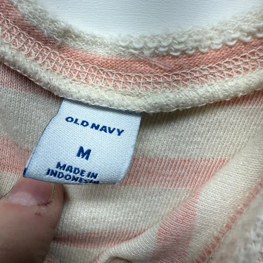 Old Navy Waist-Defining Sleeveless Striped Terry Beach Romper Size M
